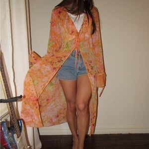 Target wild fable orange ruffle kimono